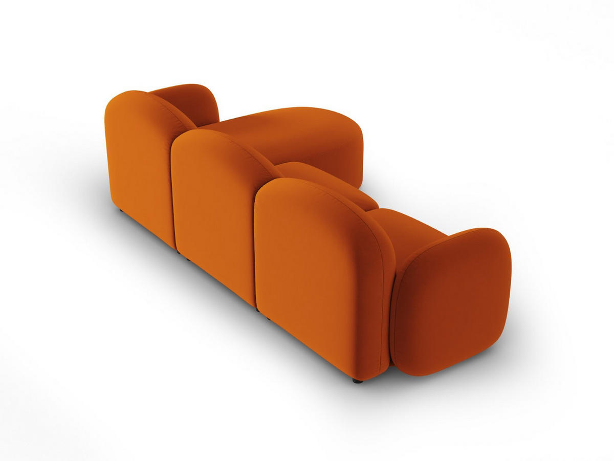 ECKSOFA links Blair aus Samt terrakotta 4 Sitzplätze - Terra cotta, Textil (155/272cm) - Micadoni