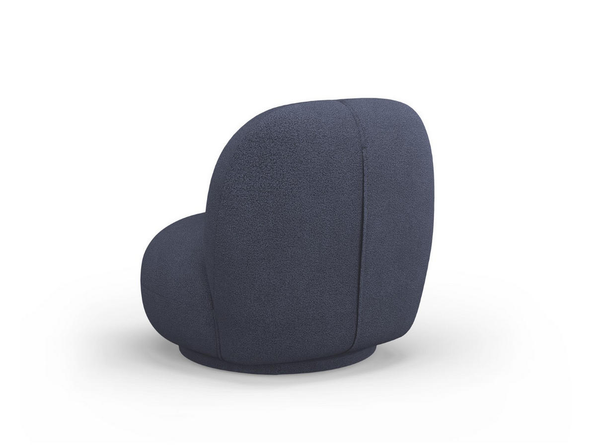 DREHSESSEL Chuck aus Boucle dunkelblau - Dunkelblau, Textil (77/80/78cm) - Micadoni
