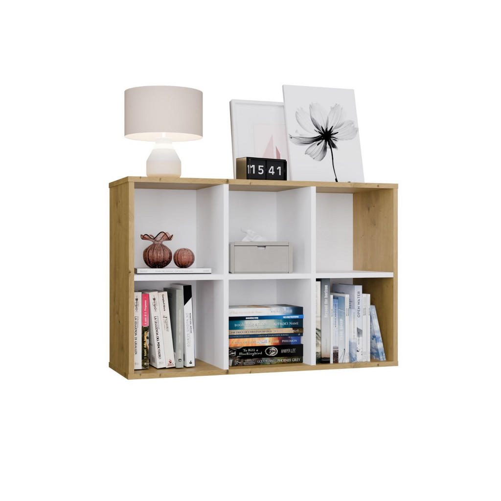 Thumbnail - kommodly Regal, Eiche, Holzwerkstoff, 90x65x30 cm, Wohnzimmer, Regale, Bücherregale