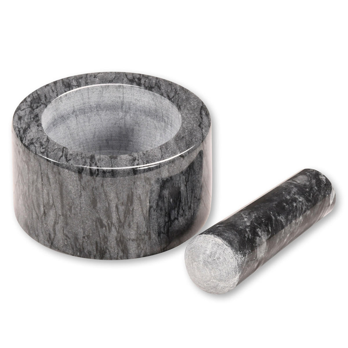 KÜCHENMÖRSER Marmor 13/13/8 cm - Anthrazit, Stein (13/8/13cm) - Kesper