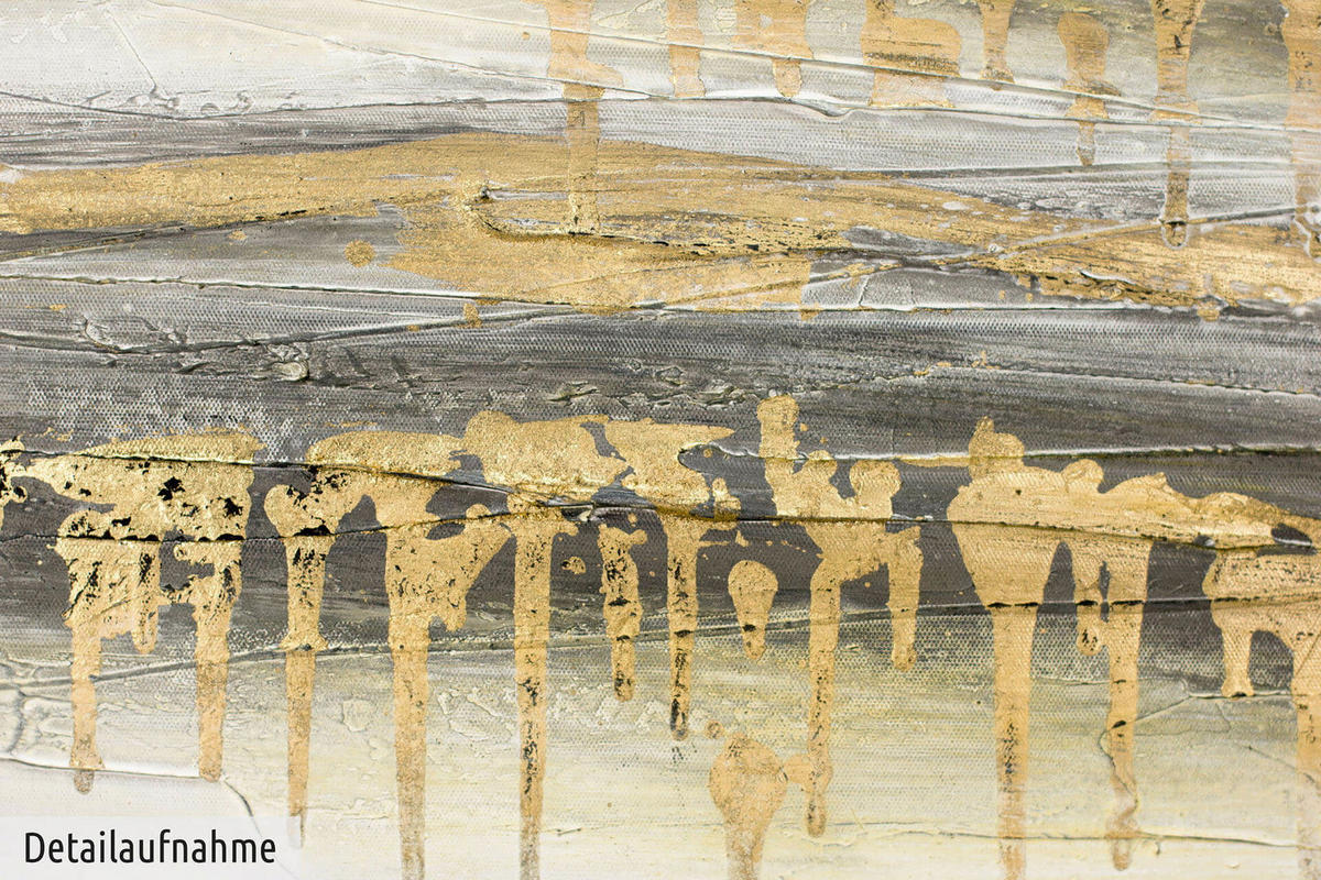 ACRYLBILD HANDGEMALT 75/100 cm - Beige/Goldfarben, Holz/Textil (75/100cm) - KUNSTLOFT