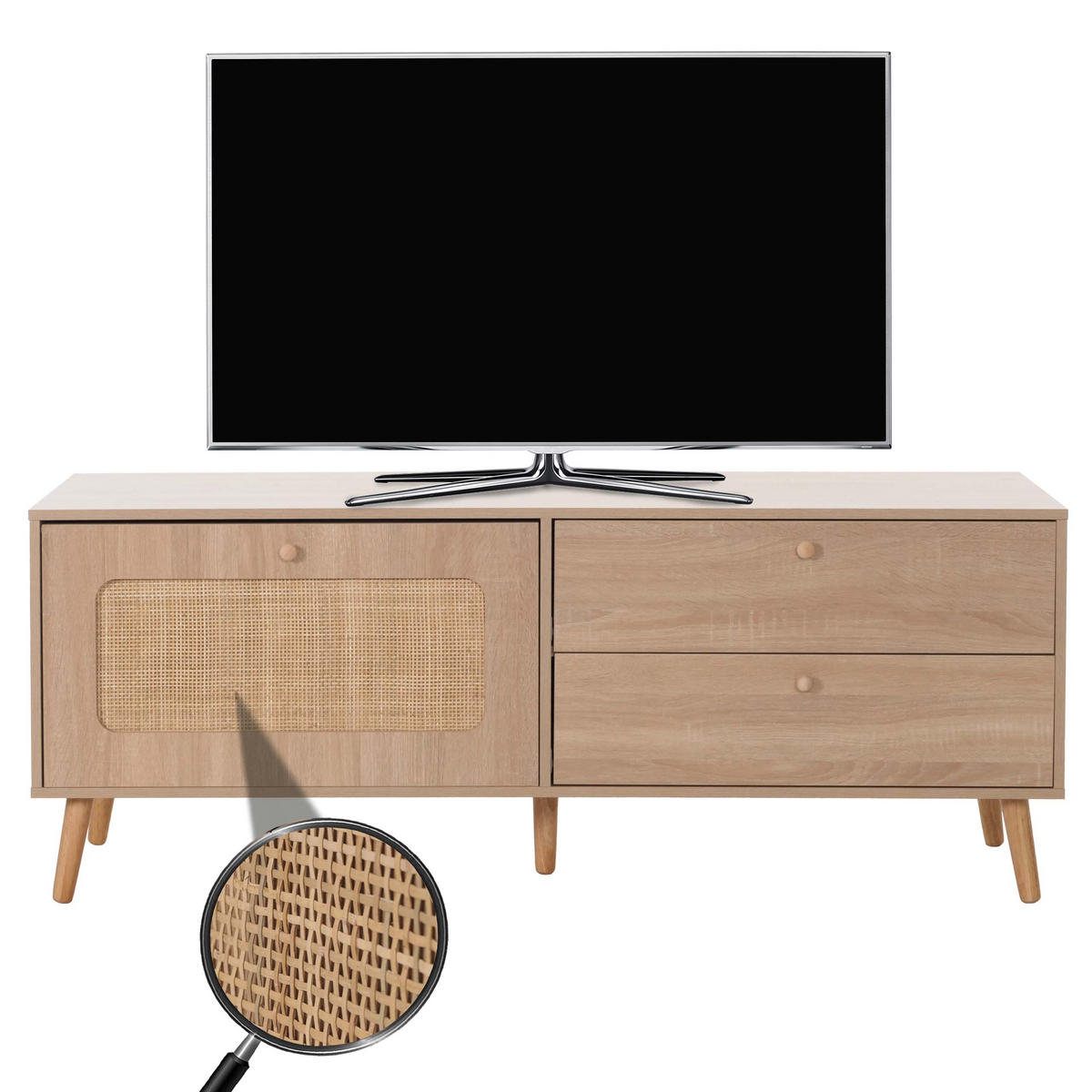 TV-RACK Eiche hell - Eiche Artisan, Holz (140/56/41cm) - MCW
