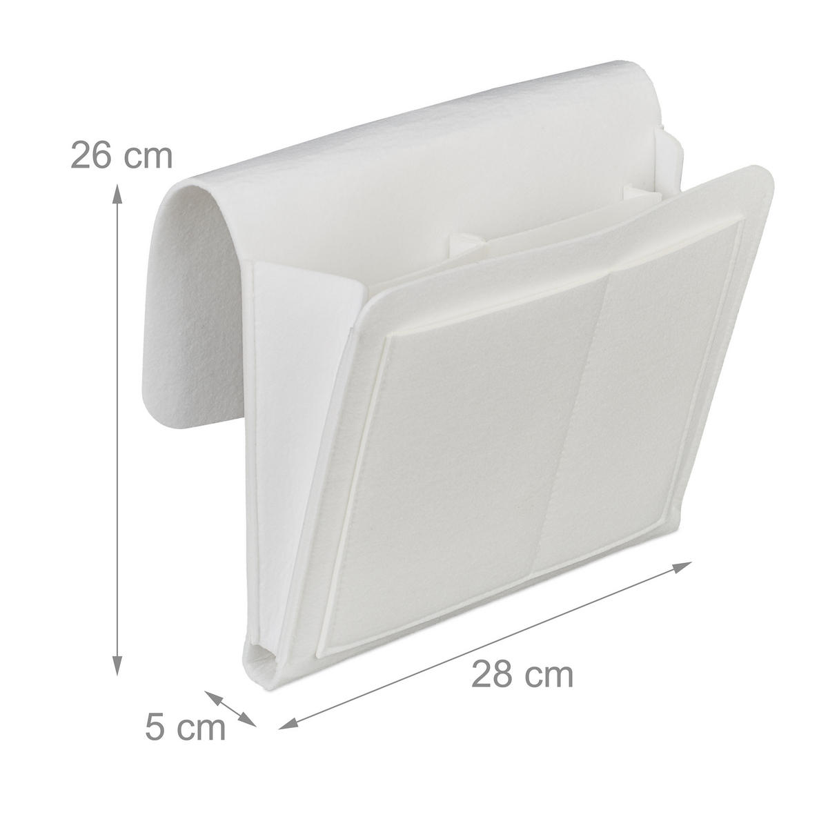 BETTTASCHE - Weiß, Textil - Relaxdays