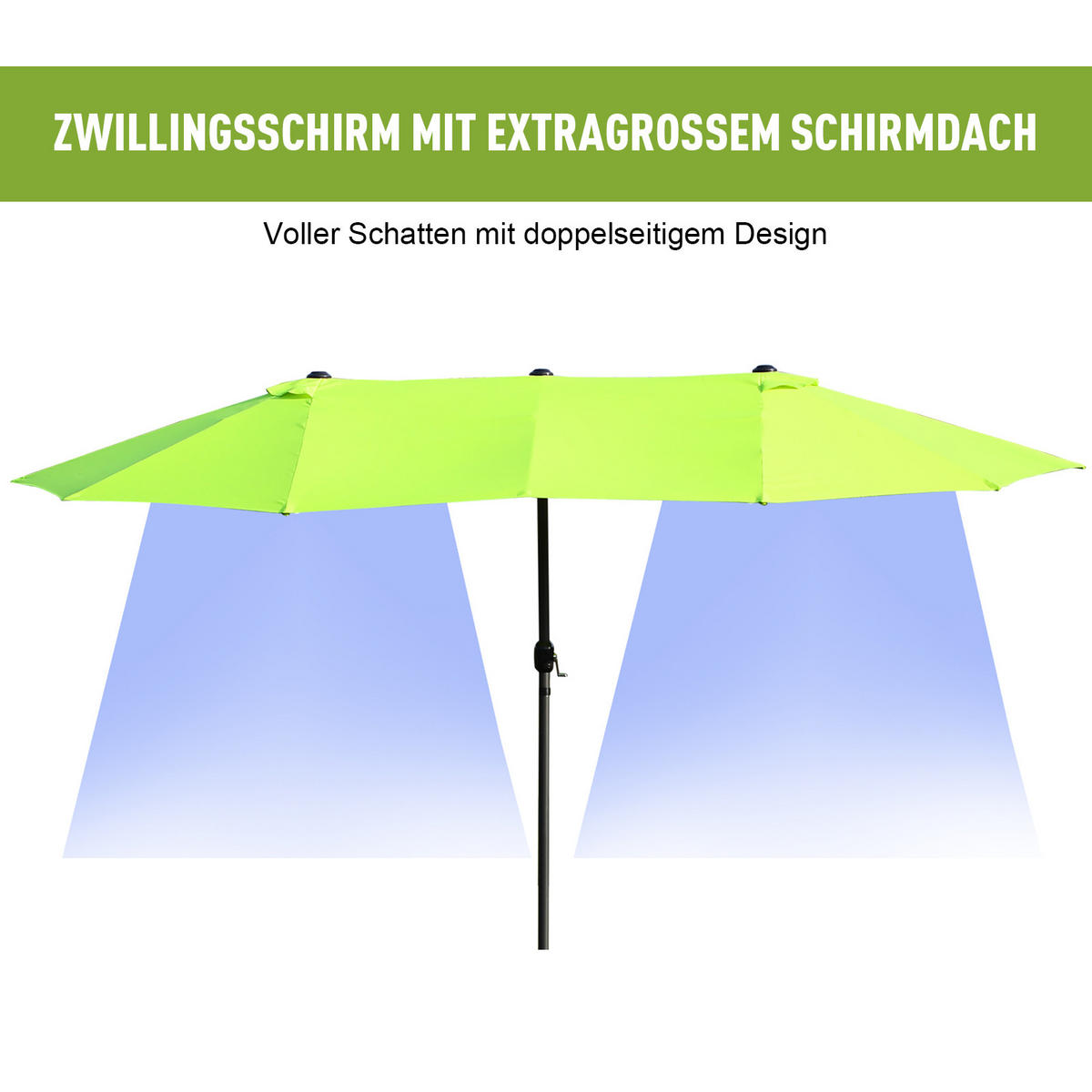SONNENSCHIRM rund 295 cm in Braun mit Kurbel und Neigefunktion - Braun, Metall (295/295cm) - BEAOK