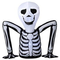 AUFBLASBARES-HALLOWEEN-SKELETT Polyester Schwarz - Weiß, Textil (53/142/153cm) - Outsunny