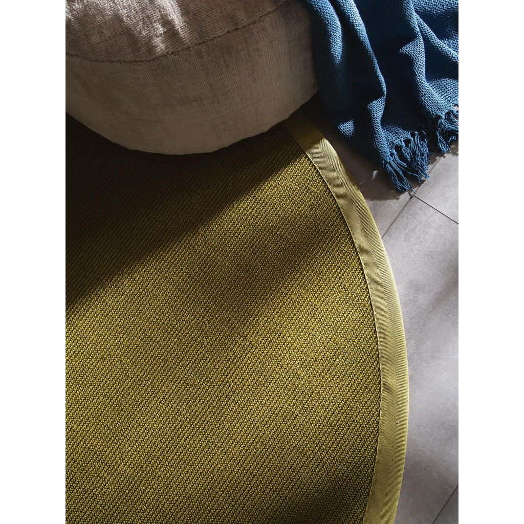 Thumbnail - benuta Nest Sisalteppich, Grün, Textil, Beton Optik, Rund, 150x150 cm, Gots, für Fußbodenheizung geeignet, Teppiche & Bö...