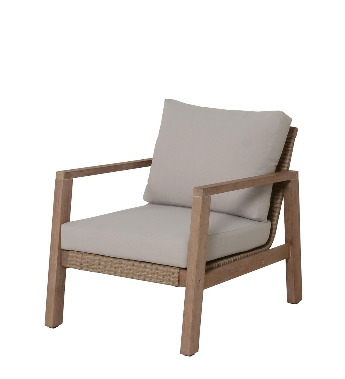 GARTENLOUNGESET Lucile 4-teilig inkl. Kissen Gartenmöbel - Braun, Holz - DELUKE