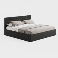 POLSTERBETT VARDO-Stoff 200x200 cm in Schwarz - Schwarz, Textil (200/200cm) - Home Collective