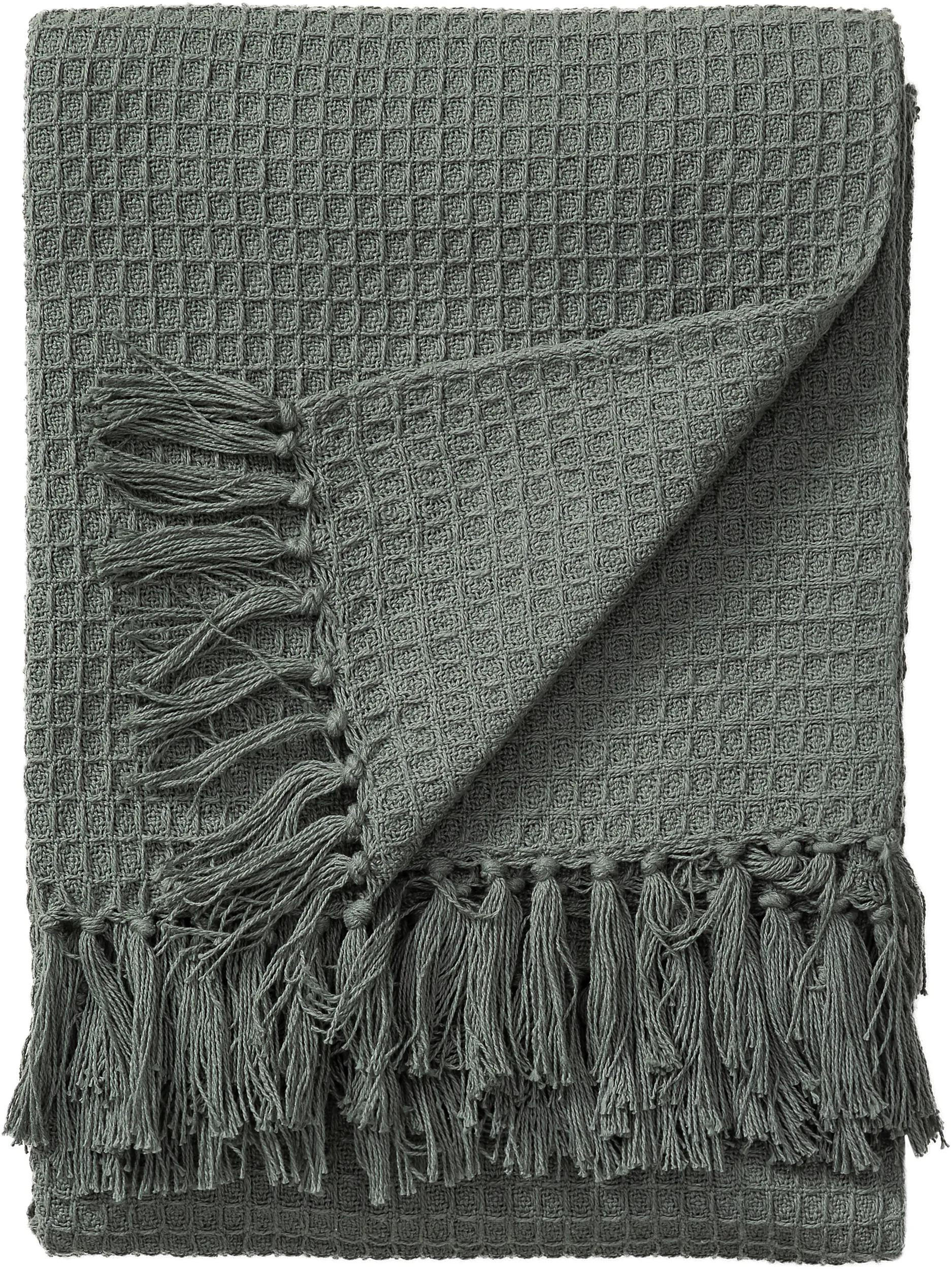 BAUMWOLLDECKE Amalia Hellgrün 125x150 cm - Hellgrün, Textil (125/150cm) - benuta Pure