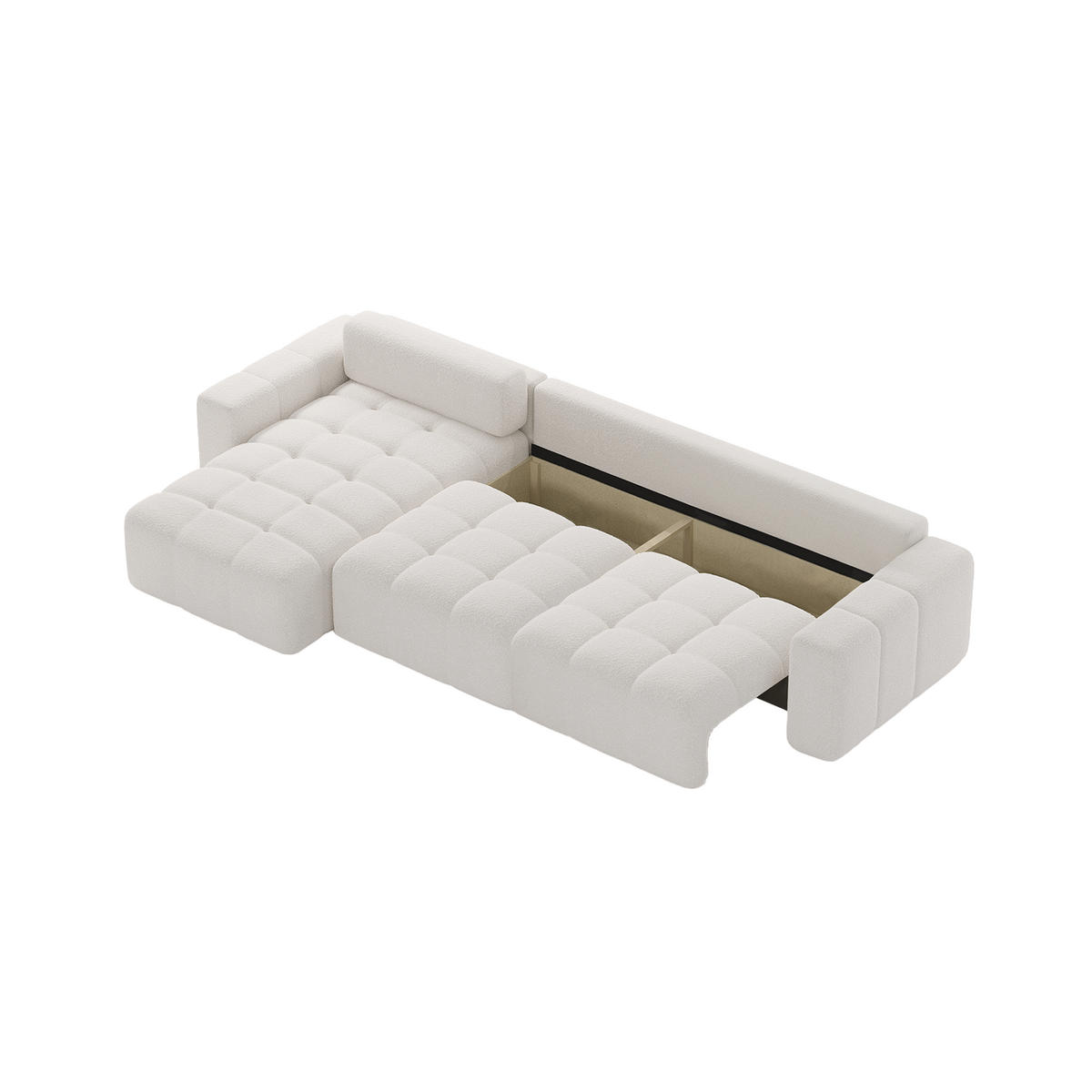 ECKSOFA RIFU SO mit Schlaffunktion, Weiß - Weiß, Textil (346/185cm) - Fedve