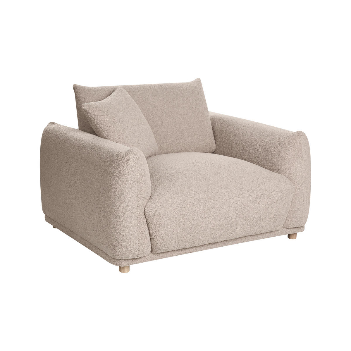 SESSEL Bouclé Beige Jubek - Beige, Textil (120/81/104cm) - Beliani