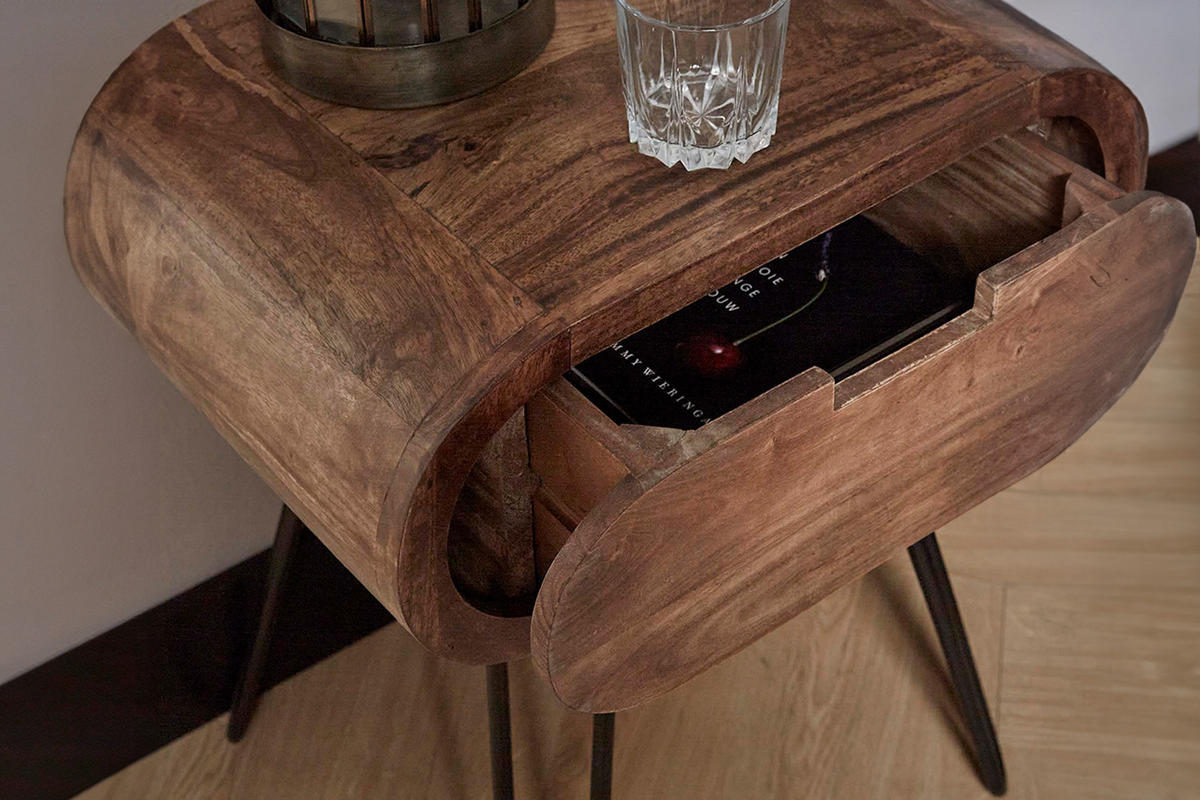 NACHTTISCH BAEL Holz Mango - Braun, Holz (50/60/35cm) - KAWOLA