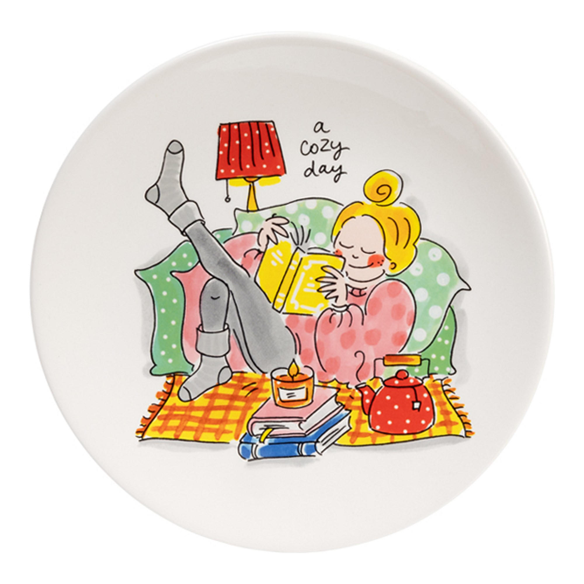 FRÜHSTÜCKSTELLER Gemütliche Tage - Ein gemütlicher Tag in Bunt - 22cm - Multicolor, Keramik (21.8/21.8/2.5cm) - Blond Amsterdam