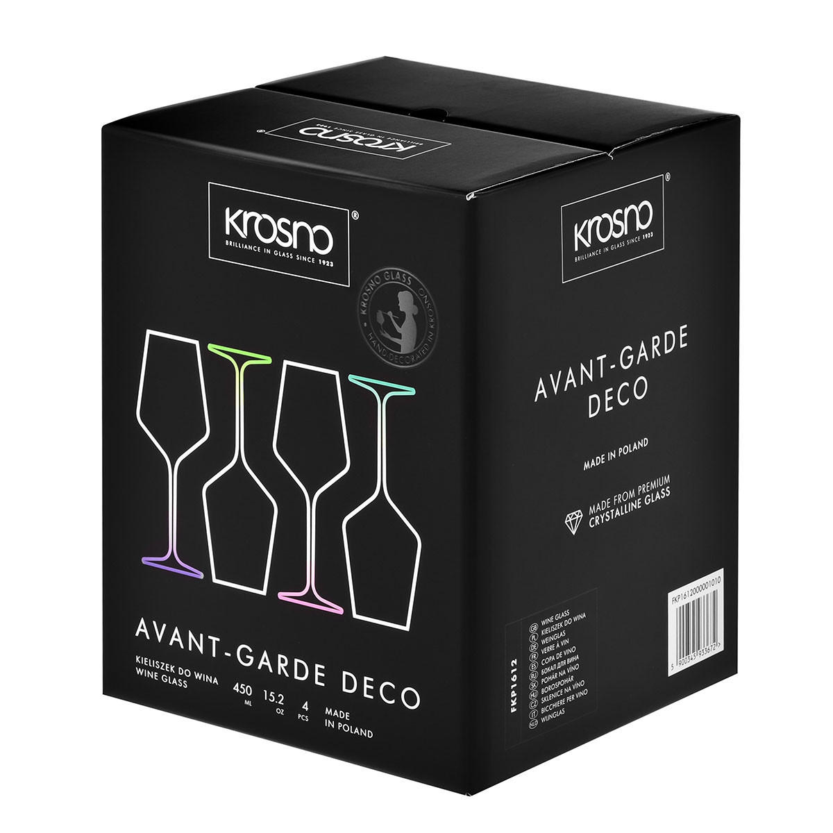 WEINGLÄSER 4er-Set 450 ML - Multicolor, Glas (0.39L) - Krosno Glass