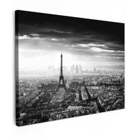 LEINWANDBILD Paris - Skyline - Eiffelturm - Stadt - Wolken 40x30 cm - Dunkelgrau, Textil (40/30cm) - MuchoWow