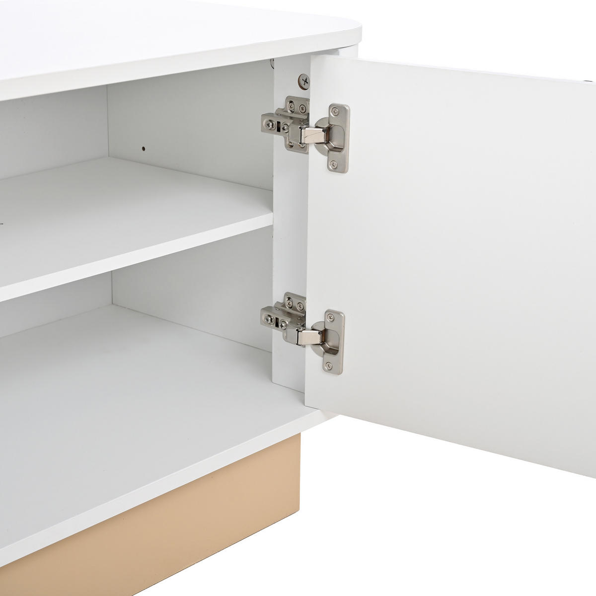 TV-SCHRANK 200cm geriffelt 4 Türen Stauraum modern MDF - Weiß, Holzwerkstoff (40/47.5/200cm) - FLIEKS