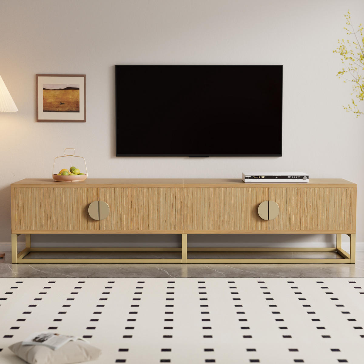 TV-BOARD mit 4 Türen 180 cm Holzoptik - Braun, Holzwerkstoff (40/40/180cm) - Beauniv