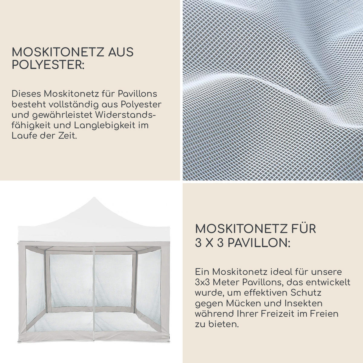 MOSKITONETZ FÜR PAVILLON Weiß 1200/240 cm - Weiß, Kunststoff (240/240/1200cm) - Mobili Rebecca