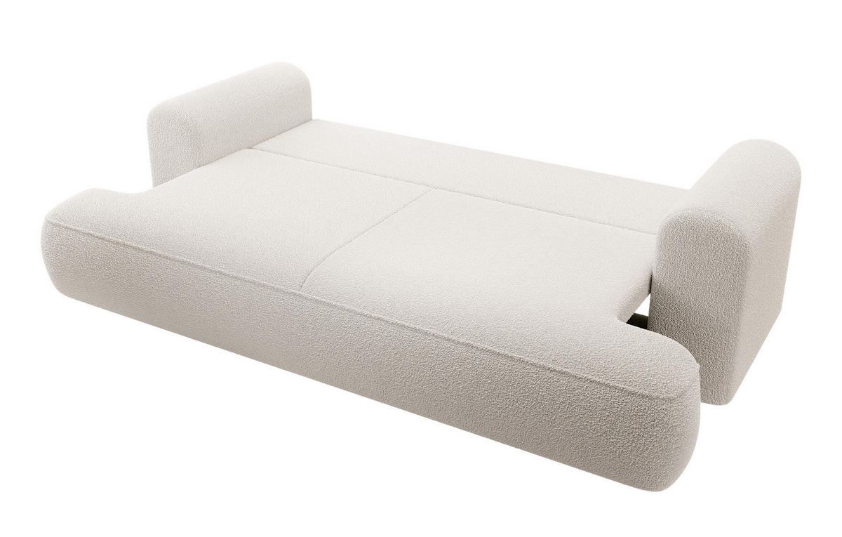 SCHLAFSOFA Ovo Cremeweiß Boucle - Creme, Textil (250/92/110cm) - Selsey