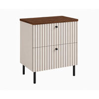 BADEZIMMERSCHRANK: Kaschmir / Platte Nusseiche / Griffe Schwarz / Beine Schwarz, 60 x 44,4 x 73,6 cm - Kaschmir/Schwarz, Holzwerkstoff (60/73.6/44.4cm) - 3XE LIVING