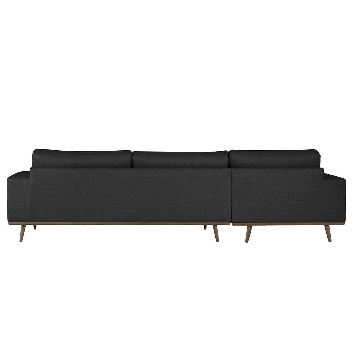 ECKSOFA mit Longchair - Eichefarben/Schwarz, Eichenholz/Textil (281/153cm) - home24