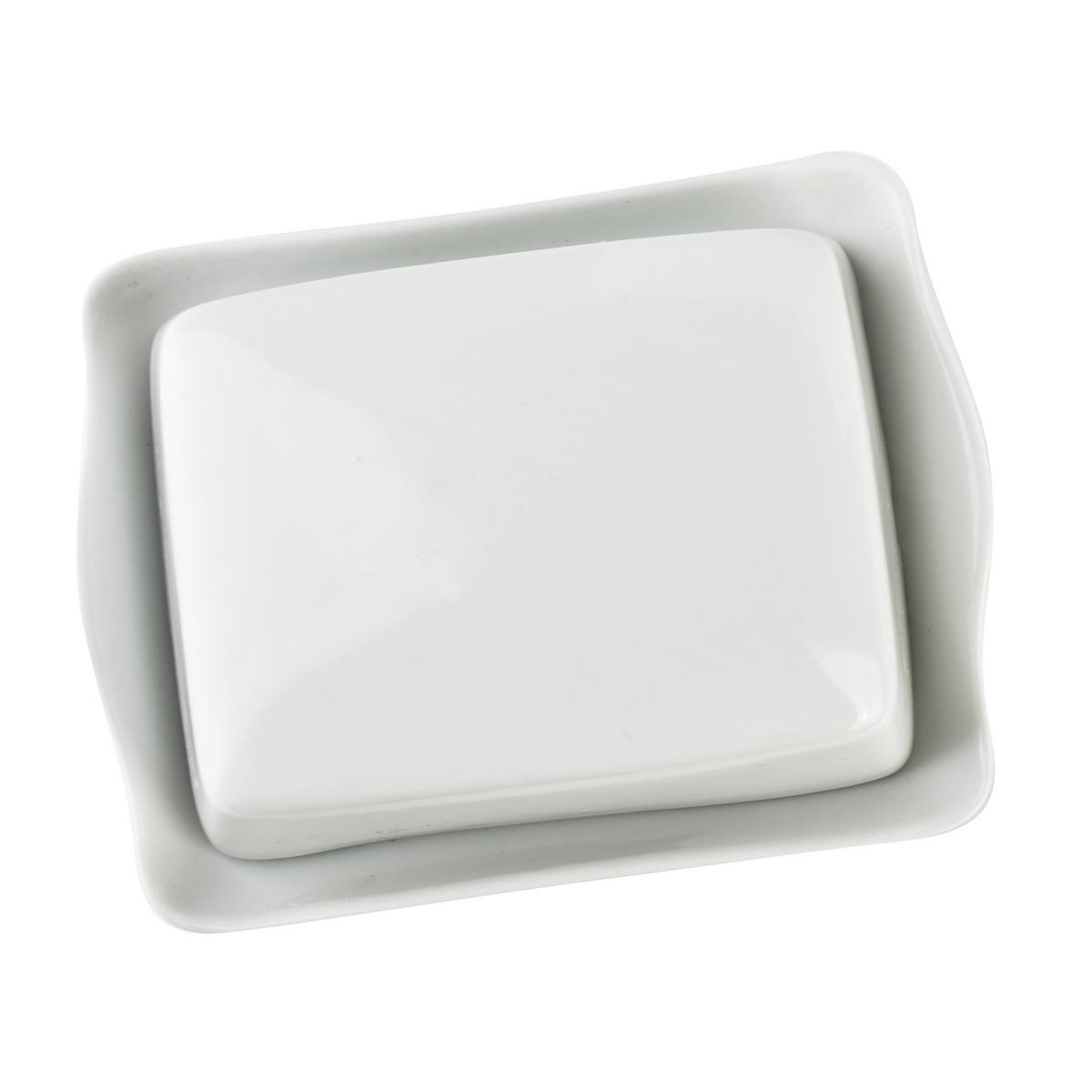 BUTTERDOSE Basic Weiß 16.5/12/5.5 cm Keramik - Weiß, Keramik (12/5.5/16.5cm) - Mondex