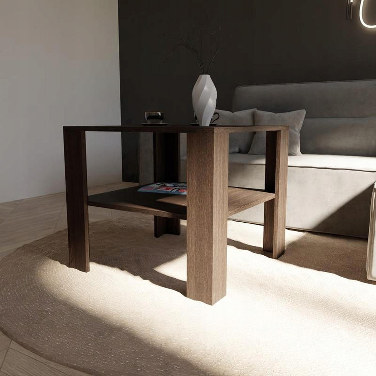 COUCHTISCH HOCH EX3 Wenge 68/68/60 cm - Wengefarben, Holzwerkstoff (68/68/60cm) - Matkam Möbel