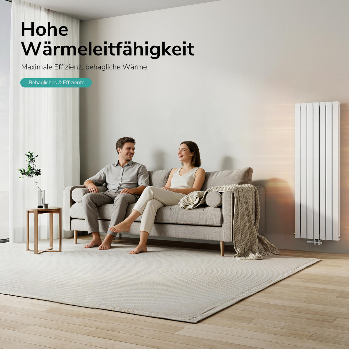 HEIZKÖRPER Vertikal Warmwasser Zweilagig Weiß 160/53,8/6,6 cm - Weiß, Metall (54/160/6.3cm) - EMKE