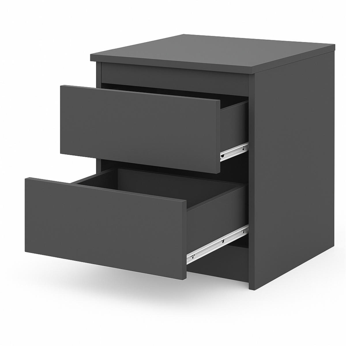 SIDEBOARD SOLA KOM1-2S-GREY Schubladen Grau - Grau, Holzwerkstoff/Kunststoff (40/50/43cm) - Komodee