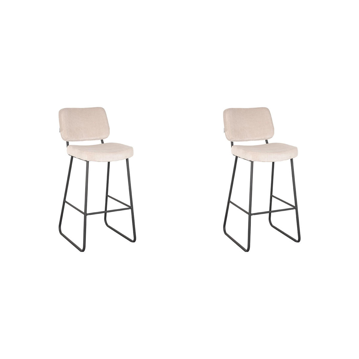 BARHOCKER Noah Beige 47/60/105 cm 2er-Set - Beige, Metall (60/105/47cm) - LABEL51