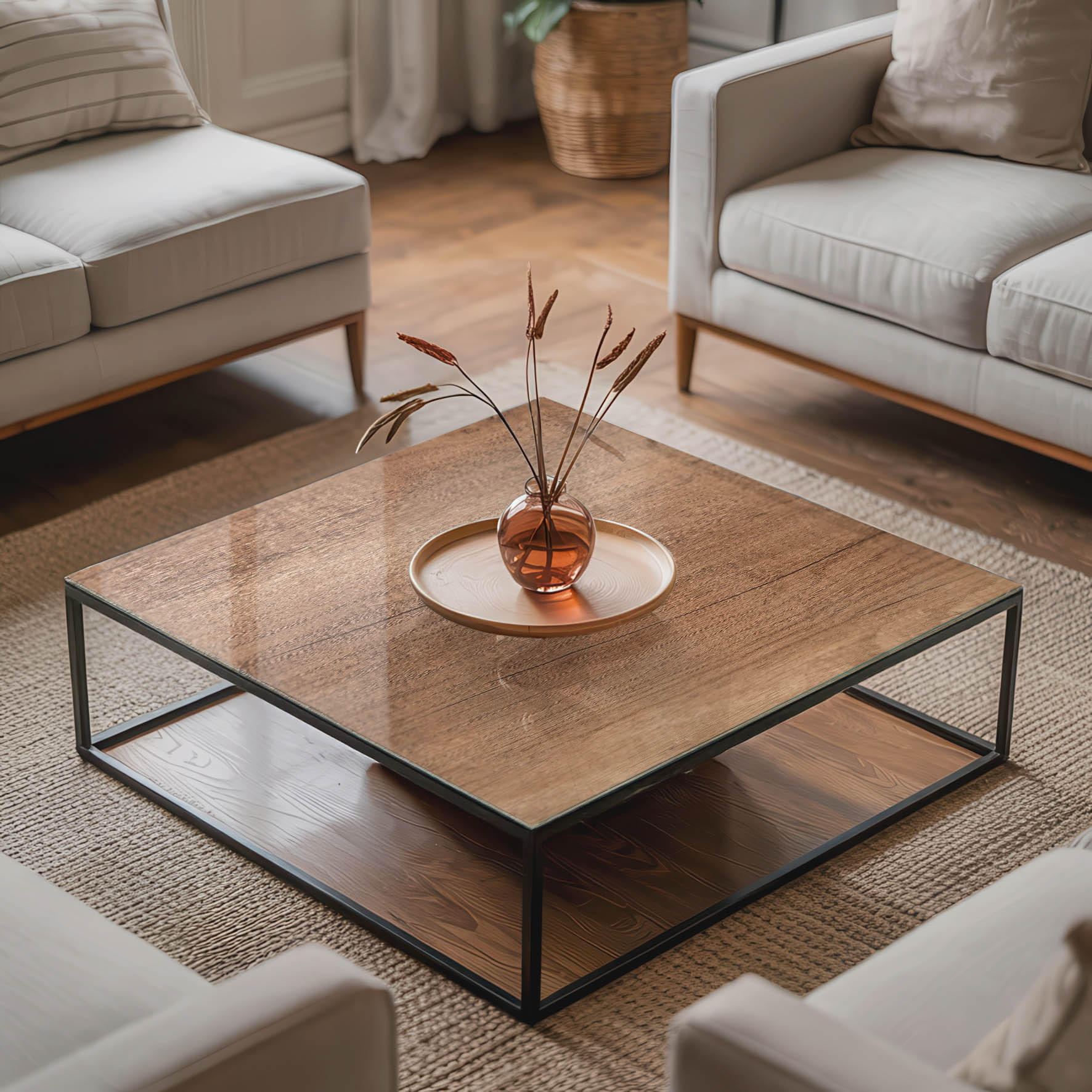 Thumbnail - Tulup Tischplatte, Braun, Graubraun, Glas, 50x50x0.4 cm, Esszimmer, Tische, Esstische, Tischsysteme, Tischplatte