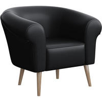SESSEL Emilia - Buchefarben/Schwarz, Holzwerkstoff/Buchenholz (73/70/57cm) - Meblini