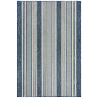 TEPPICH Outdoor Streifen Muster, Geometrisch, Terrasse schmutzabweisend Blau-Grün Rechteckig 200x290 - Blau, Textil (200/290cm) - KADIMA DESIGN