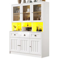KÜCHENSCHRANK mit LED-Beleuchtung 140x40x175 cm MDF White - Weiß, Holzwerkstoff (40/175/140cm) - Meubliv