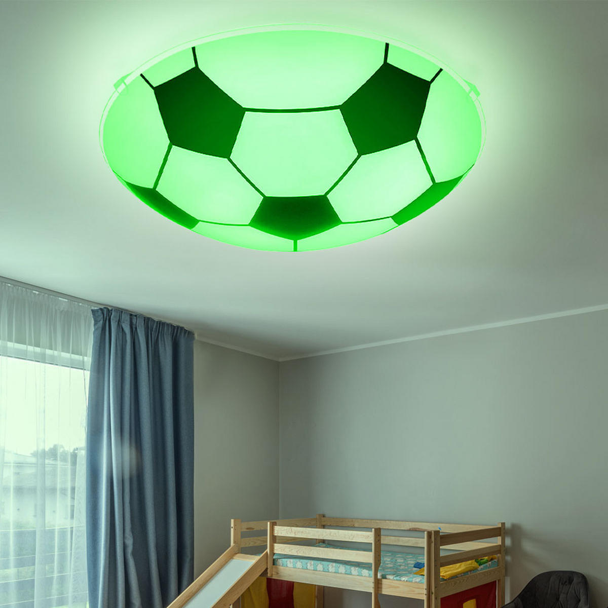 RGB LED KINDERDECKENLEUCHTE Metall Schwarz - Schwarz, Glas (30/30/8cm) - Globo Lighting