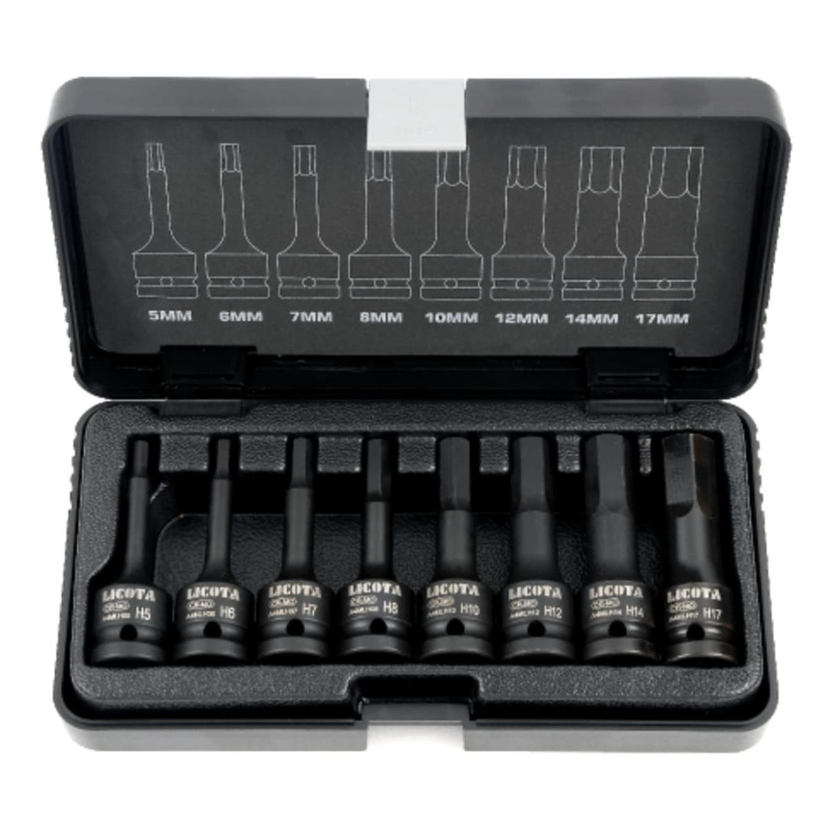 NUSSSATZ Schlagschrauber, 8-teilig, 3/8 Zoll, Ribe, Cr-Mo - Brombeere, Metall (25/10/6cm) - BONI-SHOP