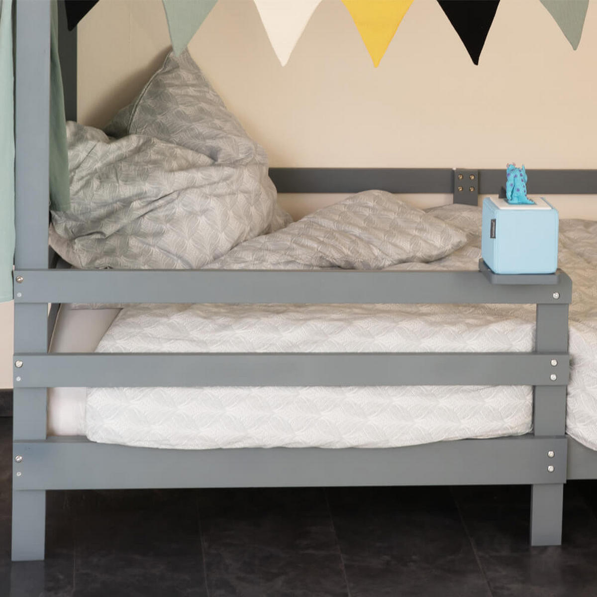 KINDERBETT mit Schubladen WOLKENLAND – 90 x 200 cm Grau - Grau, Holz - Home Deluxe