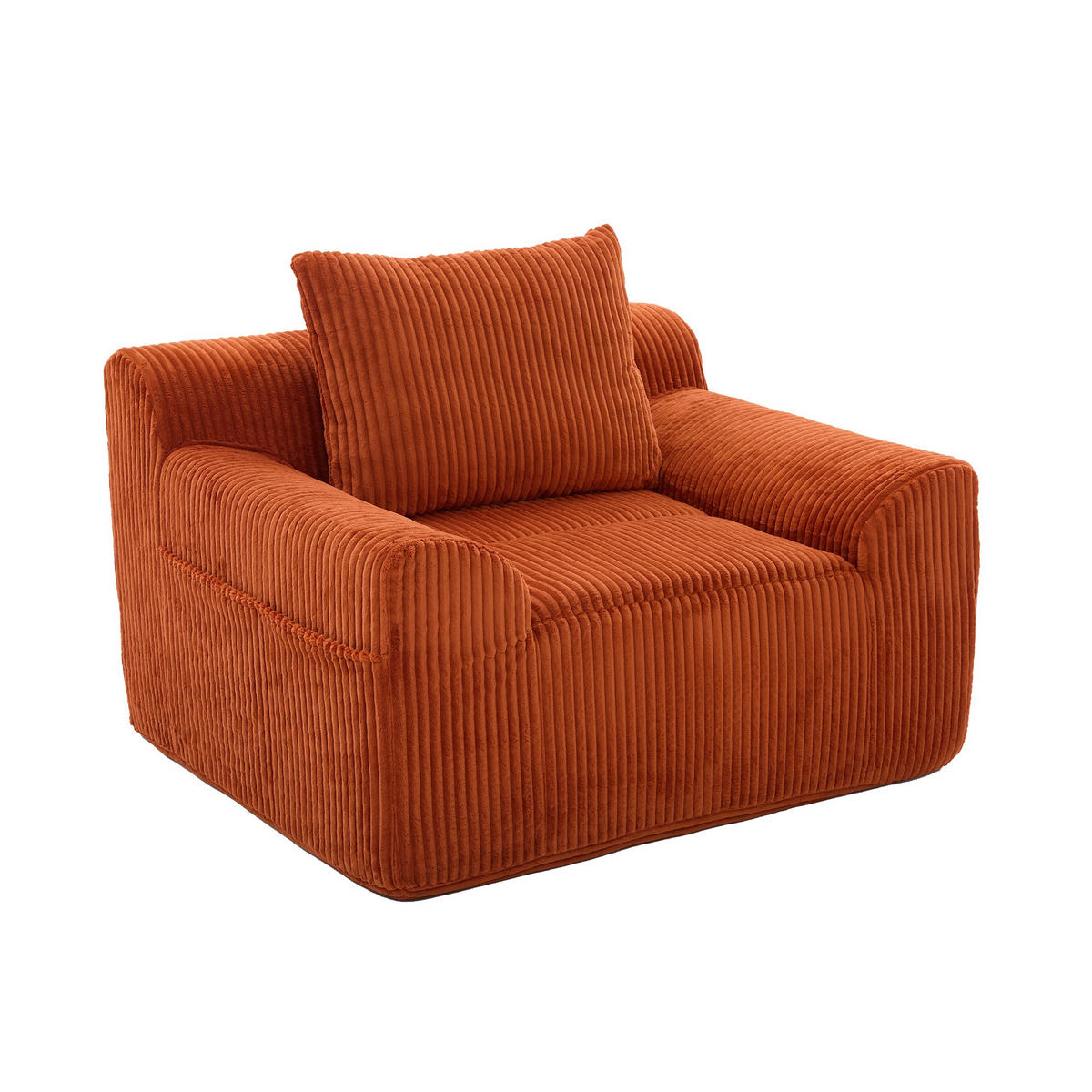 RELAXSESSELSET Übergroßer Loungesesselmit Fußhocker,Cord,Orange - Orange, Textil (110/87/147cm) - LVHOM