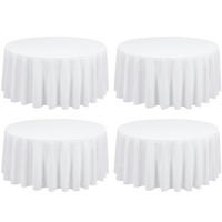 TISCHDECKE rund 4er Set 229 cm Weiß - Weiß, Textil (229/229/1.5cm)