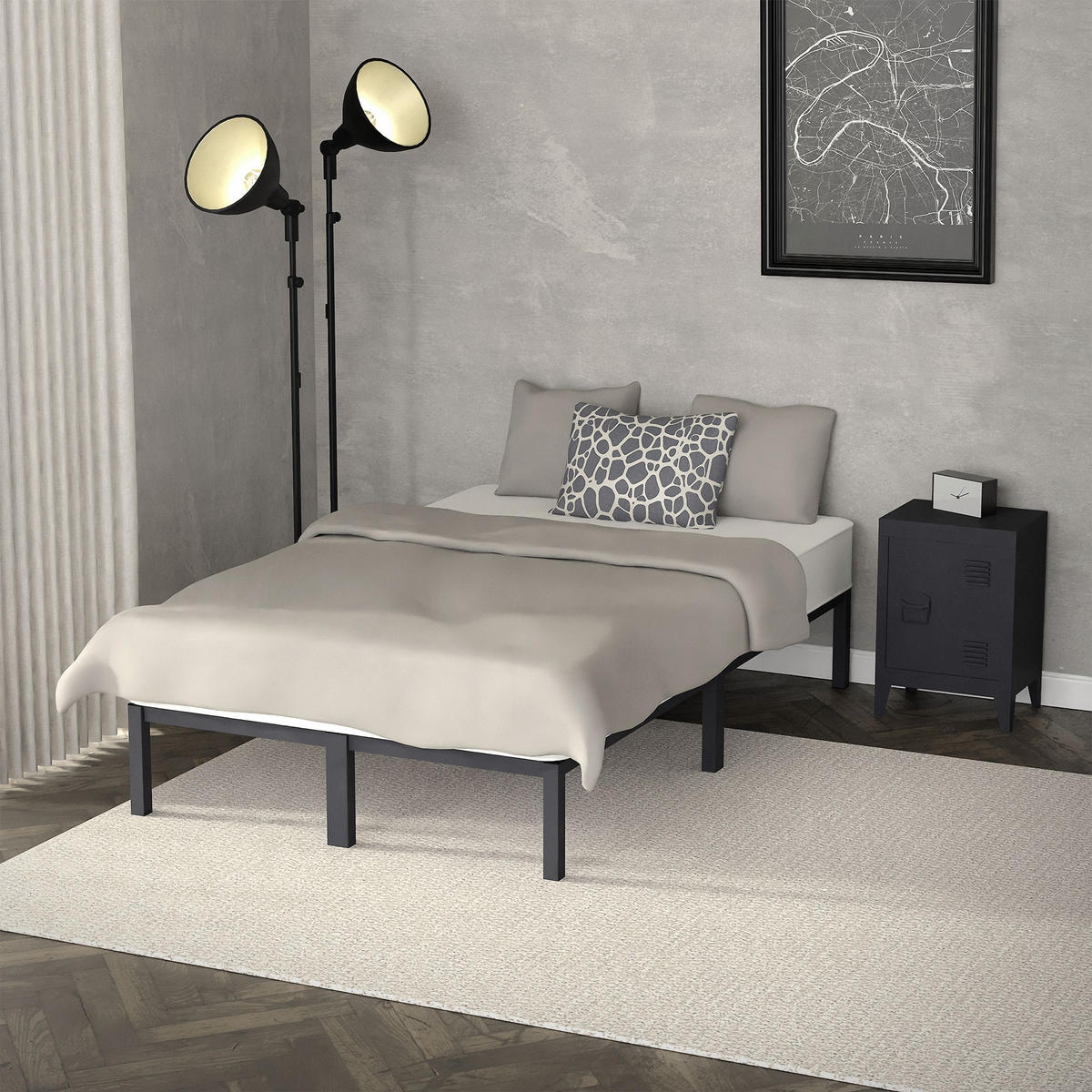METALLBETT 120/200cm - Anthrazit, Metall (120/200cm) - ML-DESIGN