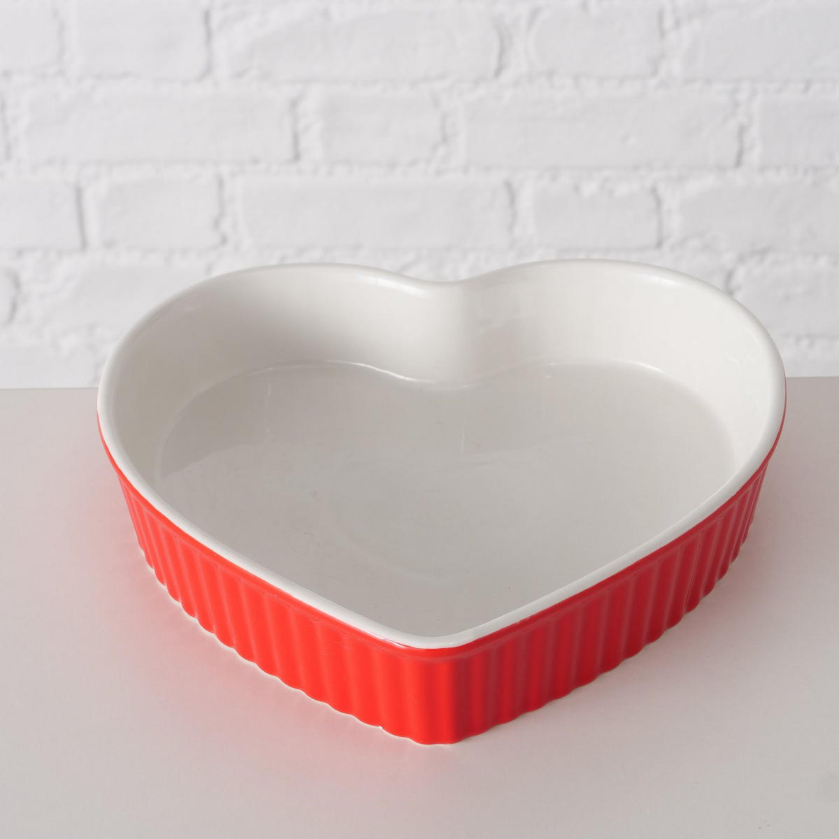 BACKFORMEN Sweetheart 2er-Set Herz - Rot, Keramik (22/4.5/22cm) - Boltze Home
