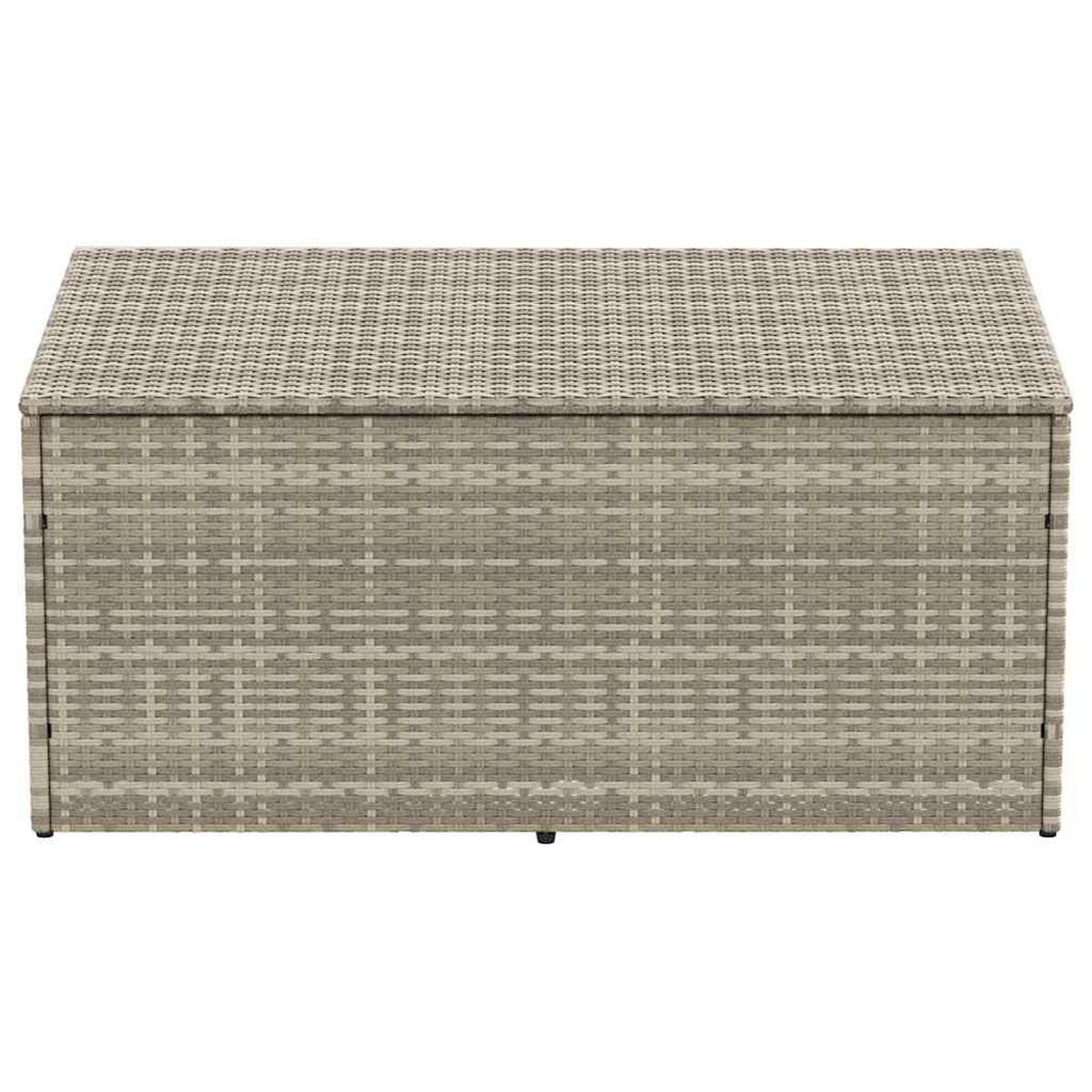 GARTEN-AUFLAGENBOX Hellgrau 110/50/58 Cm Poly Rattan - Hellgrau, Kunststoff (50/58/110cm) - vidaXL