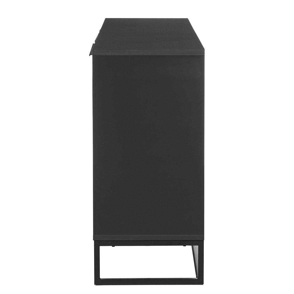 SIDEBOARD - Echtholzfurnier - Eiche / Anthrazit - Braun, Holzwerkstoff/Metall (184/85/40cm) - home24