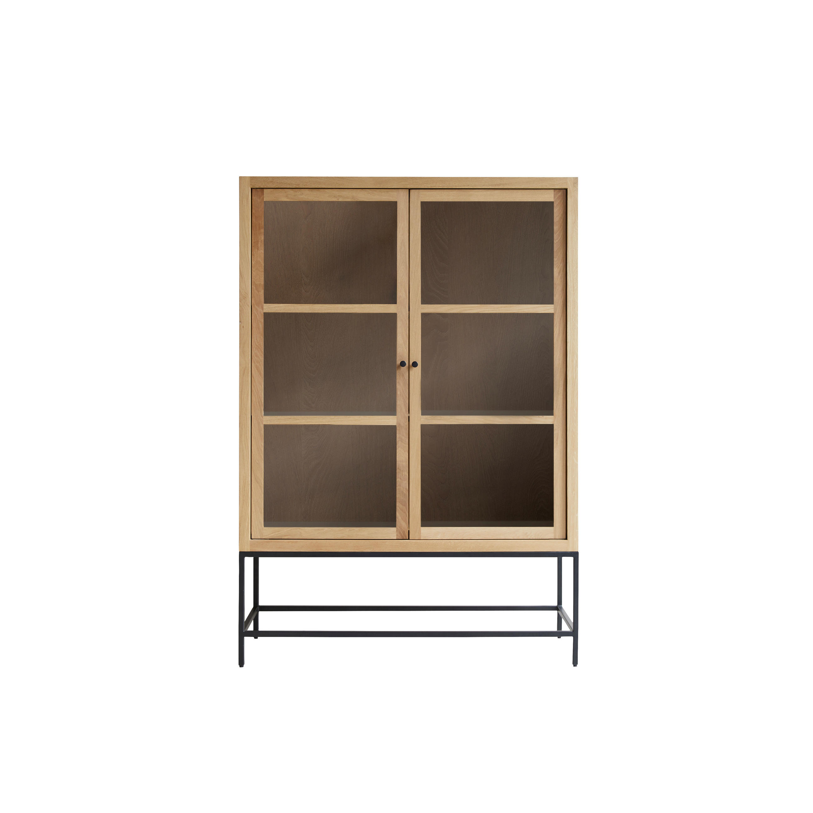 VITRINENSCHRANK Babeth Natur aus Eiche - Naturfarben, Holz (120/173/45cm) - Tikamoon