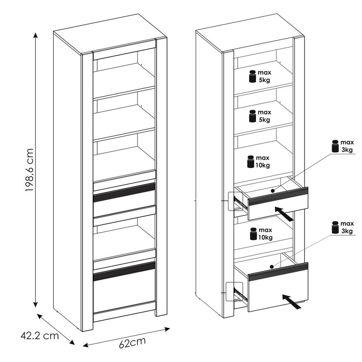 WOHNZIMMER-SET 4-TLG. Nava-129 - Weiß, Holzwerkstoff (475/198/42cm) - Lomado