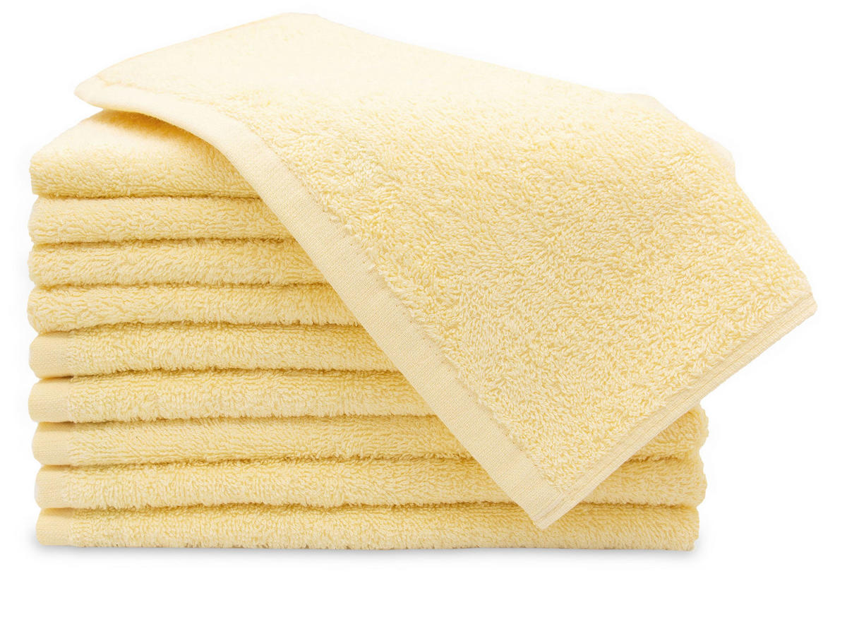 GÄSTETÜCHER, 10er-Set, 30x50 cm, 100% Baumwolle, Gelb - Gelb, Textil (30/50cm) - Zollner