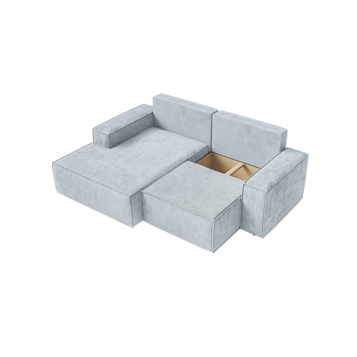 ECKSOFA KOKKO MINI mit Schlaffunktion, Hellgrau - Hellgrau, Textil (240/167cm) - Fedve