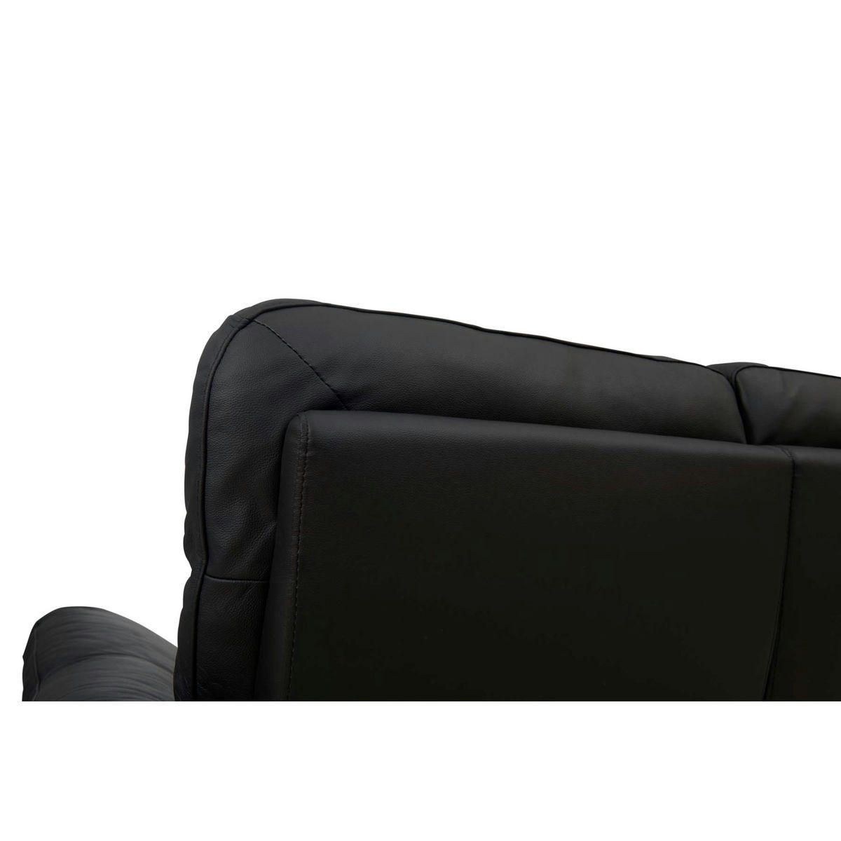 ZWEISITZER-SOFA Echtleder Schwarz - Schwarz, Leder/Metall (162/101/96cm) - Furnhouse
