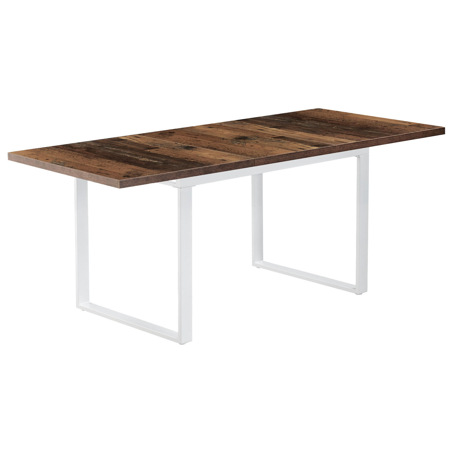 ESSTISCH LEVIN 120-160/80/76 cm Texas-Eiche - Weiß/Braun, Holzwerkstoff/Metall (80/120/77cm) - B&D Home