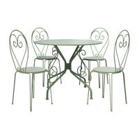GARTENESSGRUPPE im Set - 4 -Sitzer - Metall - mandelgrün - GUERMANTES - Grün, Metall - Vente-Unique
